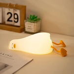 Load image into Gallery viewer, Cute Lying Flat Duck Design Silicone LED Night Lamp for Kids