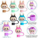 Load image into Gallery viewer, Labubu Straw Cap – Reusable Silicone Cover for Tumblers & Sippers