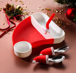 Load image into Gallery viewer, Santa Hat Silicone Kids Tableware Set