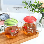 Load image into Gallery viewer, Fruit-Themed Transparent Glass Mug with Straw and Lid