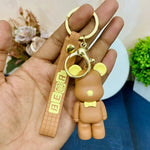 Load image into Gallery viewer, Adorable Girl and Teddy Premium Keychain