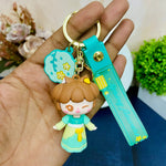 Load image into Gallery viewer, Adorable Girl and Teddy Premium Keychain