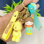 Load image into Gallery viewer, Adorable Girl and Teddy Premium Keychain