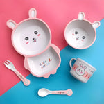 Load image into Gallery viewer, RABBIT DESIGN KIDS BAMBOO TABLEWARE SET OF 5-PIECES