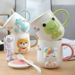 Load image into Gallery viewer, Adorable Baby Animal Theme Ceramic Mug With Lid
