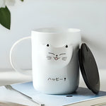 Load image into Gallery viewer, Ceramic Cat Mug with Tea Bag Storage