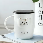 Load image into Gallery viewer, Ceramic Cat Mug with Tea Bag Storage