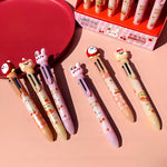 Load image into Gallery viewer, CHERRY BUBBLES THEME 6-COLOR SILICONE BALL POINT PEN