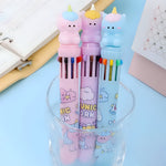 Load image into Gallery viewer, Cute Unicorn Topper Design 10-in-1 Retractable Ball Point Pen