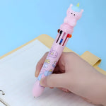 Load image into Gallery viewer, Cute Unicorn Topper Design 10-in-1 Retractable Ball Point Pen