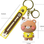 Load image into Gallery viewer, Happy Bear & Summer Ice-Cream Design Rabbit Premium Keychain Set