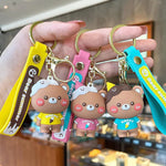 Load image into Gallery viewer, Happy Bear & Summer Ice-Cream Design Rabbit Premium Keychain Set