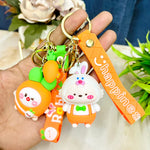 Load image into Gallery viewer, Premium Quality 3D Cartoon Rabbit & Carrot Keychains