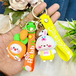 Load image into Gallery viewer, Premium Quality 3D Cartoon Rabbit & Carrot Keychains