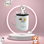 Load image into Gallery viewer, Ceramic Cat Mug with Tea Bag Storage