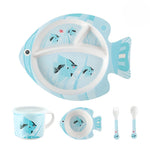 Load image into Gallery viewer, FISH DESIGN KIDS BAMBOO TABLEWARE SET OF 5-PIECE