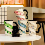 Load image into Gallery viewer, Dinosaur Design Ceramic Travel Mug with Lid