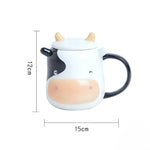 Load image into Gallery viewer, Cute Cow Design Ceramic Mug with Lid and Spoon