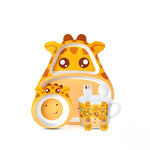 Load image into Gallery viewer, GIRAFFE DESIGN KIDS BAMBOO TABLEWARE SET OF 5-PIECES