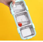 Load image into Gallery viewer, Slim Tiffin 3-Compartment Stainless Steel Lunch Box