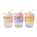 Load image into Gallery viewer, Kids Silicone Grip Glass Sipper Jar