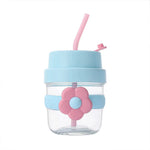 Load image into Gallery viewer, Flower‑Accent Silicone Grip Glass Bottle