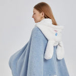 Load image into Gallery viewer, Cozy Kawaii Plush Hooded Blanket Cape