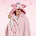 Load image into Gallery viewer, Cozy Kawaii Plush Hooded Blanket Cape