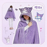 Load image into Gallery viewer, Cozy Kawaii Plush Hooded Blanket Cape
