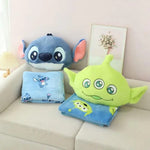 Load image into Gallery viewer, Plush Cartoon Cushion Blanket Combo