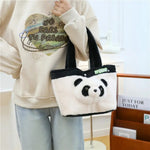 Load image into Gallery viewer, Panda Plush Tote Bag – Cute & Cozy Carry-All