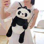 Load image into Gallery viewer, Huggy Panda Plush Backpack – Adorable & Comfy Carry