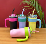 Load image into Gallery viewer, Sippy Quirks – Designer Handle Tumbler with Straw