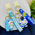 Load image into Gallery viewer, Adorable 3D Cartoon Theme Astronaut & Dinosaur Premium Keychains for Kids Cartoon Keychains