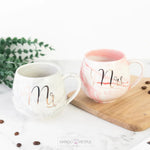 Load image into Gallery viewer, Adorable Mr. And Mrs. Marble Coffee Mug Gift Set
