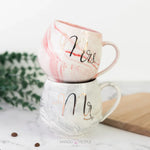 Load image into Gallery viewer, Adorable Mr. And Mrs. Marble Coffee Mug Gift Set