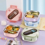 Load image into Gallery viewer, Animal Design Stainless Steel Lunch Box With Spoon And Chopsticks - 1000Ml