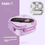 Load image into Gallery viewer, Animal Design Stainless Steel Lunch Box With Spoon And Chopsticks - 1000Ml