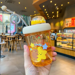 Load image into Gallery viewer, Animal Design Water Bottle With Straw - 390Ml