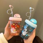 Load image into Gallery viewer, Animal Design Water Bottle With Straw - 390Ml