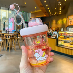 Load image into Gallery viewer, Animal Design Water Bottle With Straw - 390Ml