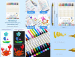 Load image into Gallery viewer, Artist Brush Beautiful Pen With Dual Head Metallic Color Set Of 24 Shades Markers And Highlighters
