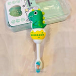 Load image into Gallery viewer, Baby Dino Shape Microfiber Soft Bristles Toothbrush With Travel Case For Kids Age 2+ Kids