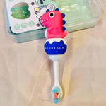 Load image into Gallery viewer, Baby Dino Shape Microfiber Soft Bristles Toothbrush With Travel Case For Kids Age 2+ Kids