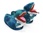 Load image into Gallery viewer, Blue T-Rex Dinosaur Slippers Plush
