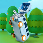 Load image into Gallery viewer, Bus Shaped Water Bottle For Kids With Strap Sipper And Straw