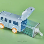 Load image into Gallery viewer, Bus Shaped Water Bottle For Kids With Strap Sipper And Straw
