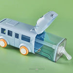 Load image into Gallery viewer, Bus Shaped Water Bottle For Kids With Strap Sipper And Straw