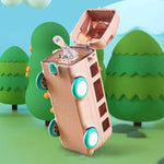 Load image into Gallery viewer, Bus Shaped Water Bottle For Kids With Strap Sipper And Straw