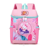Load image into Gallery viewer, Cartoon Jungle Animal Design School Bags With Slip Over Buckle For Kindergarten Kids Pink Backpack